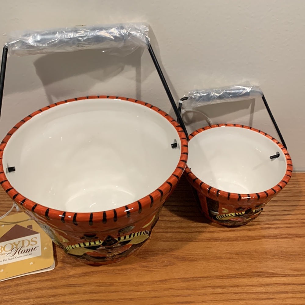 Boyd’s Bears Halloween Bruin Up Trouble ceramic bucket set - Picture 2 of 16